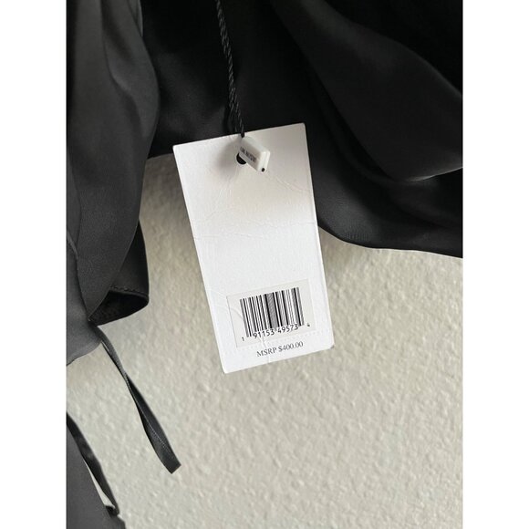 Jason Wu Black Cut-Out Satin Soft Glam Midi Dress XS - Picture 5 of 6